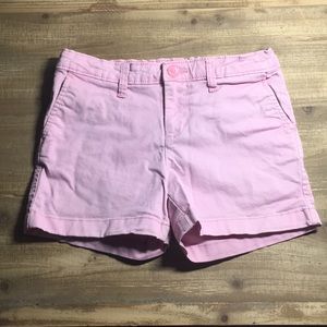 Girls pink Jean shorts with elastic waist